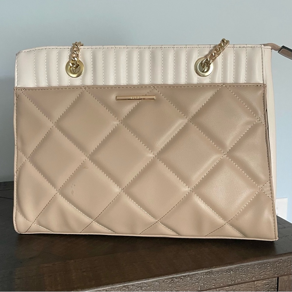 Aldo two tone handbag with chain handle - Neutral and white